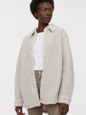 Faux Shearling Shirt Jacket