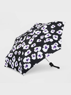 Cirra By Shedrain Floral Print Women's Mini Manual Compact Umbrella - Black