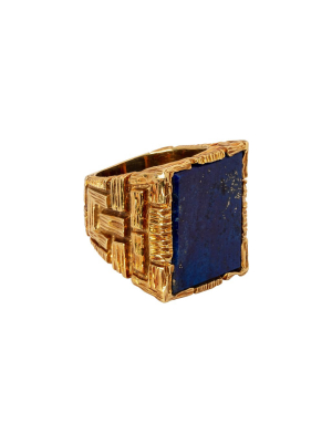 Rectangular Lapis Lazuli Ring