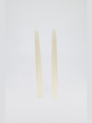 Pair Of Tapered Dinner Candles, Butter