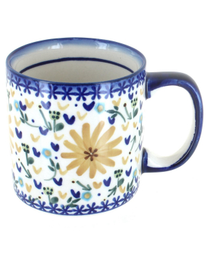 Blue Rose Polish Pottery Yellow Daisy Coffee Mug