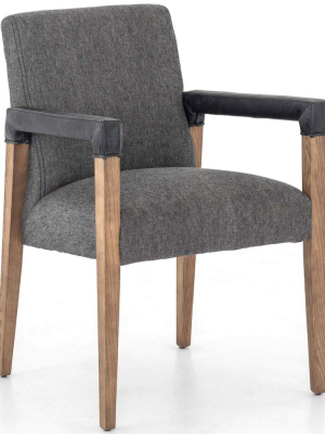 Reuben Dining Chair, Ives Black/oak Legs (set Of 2)