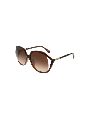 Kate Spade Mackenna/s 09q Ha Womens Round Sunglasses Brown 58mm