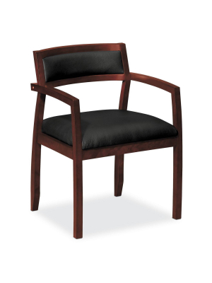 Topflight Wood/leather Office Chair With Arms Mahogany Black - Hon