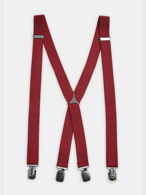 Burgundy Skinny Suspenders