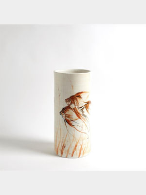 Global Views Goldfish Vase Hand Painted - Small