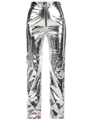 Msgm Metallic Slim-fit Trousers