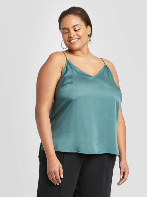 Women's Plus Size V-neck Essential Woven Cami - A New Day™