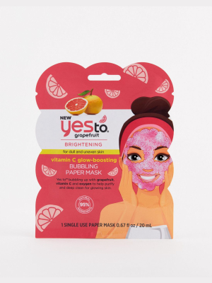 Yes To Grapefruit Vitamin C Brightening Bubbling Face Mask (single Use)