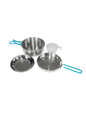 Stansport 4 Piece One Person Stainless Steel Cook Set