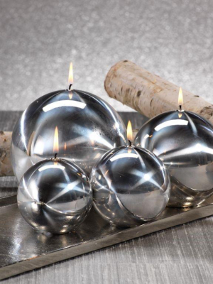 Titanium Ball Candle - Silver
