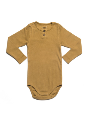 Organic Vintage Bodysuit L/s - Ochre