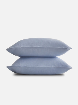 French Linen Pillowcase Set - Sky