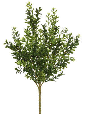 Vickerman 18" Artificial Green Boxwood Bush.