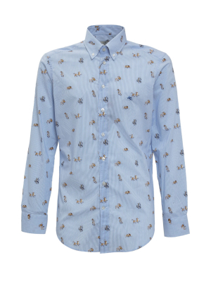 Etro Animal Print Long-sleeve Shirt