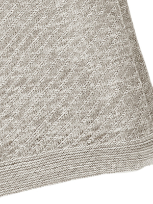 Kenneth Cole New York Kcny Essentials Throw Blanket, Knit, Light Grey, 50" X 60"