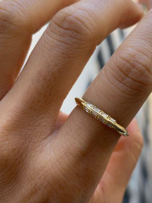 Knife Edge Baguette Diamond Ring