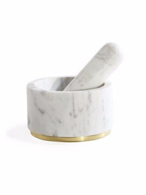 Mara Marble Brass Mortar