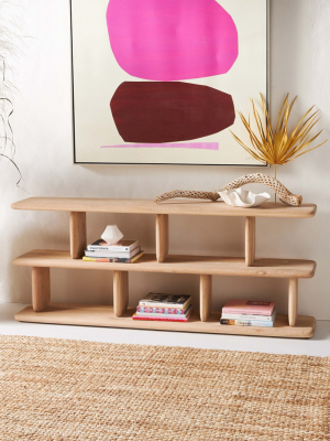 Kalle Sculptural Oak Two-tier Bookshelf