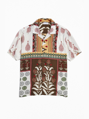 Raga Man Placed Pattern Short Sleeve Button-down Shirt