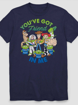 Men's Disney Toy Story You've Got A Friend In Me Short Sleeve Graphic T-shirt - Navy