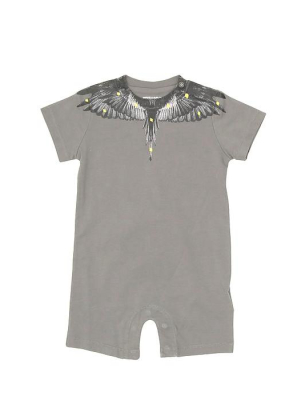 Marcelo Burlon County Of Milan Kids Wings Printed Short Sleeve Onesie