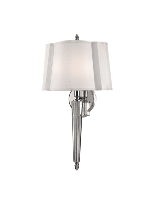 Oyster Bay 2 Light Wall Sconce Polished Nickel