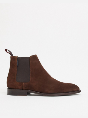 Ps Paul Smith Gerald Suede Boots In Tan