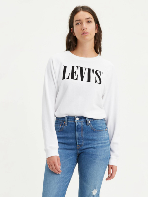 Levi's® Women's Serif Logo Crewneck Sweatshirt - White