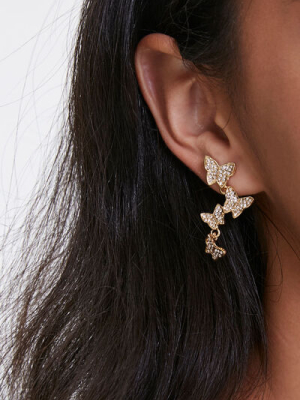 Rhinestone Butterfly Earrings