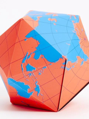 Dymaxion Folding Globe In Blue & Orange