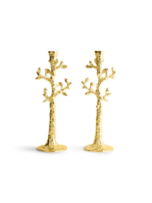 Tree Of Life Candleholders Gold