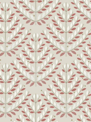 Norrland Wallpaper In Beige And Red From The Norlander Collection By York Wallcoverings