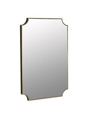 Convexed Mirror In Metal Antique Brass