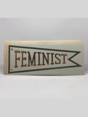 Feminist Pennant Shape Card - Bw2