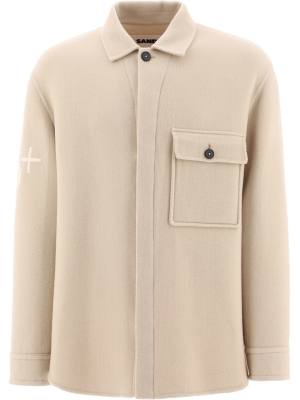 Jil Sander Logo Embroidered Chest Pocket Jacket