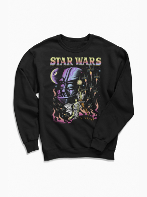 Star Wars Flaming Galaxy Crew Neck Sweatshirt