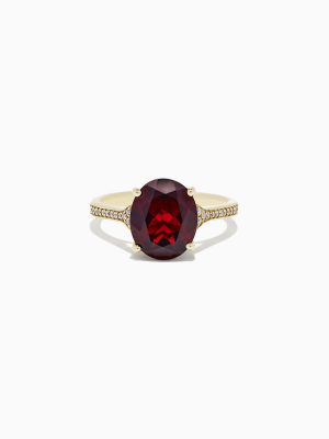 Effy Bordeaux 14k Yellow Gold Garnet And Diamond Ring, 4.76 Tcw