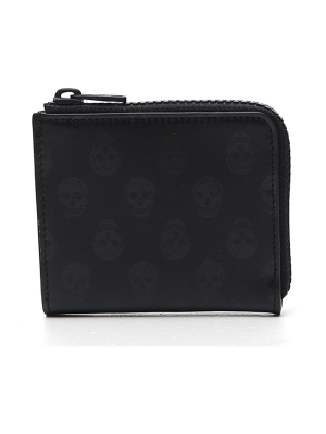 Alexander Mcqueen Biker Skull Zip Coin Purse