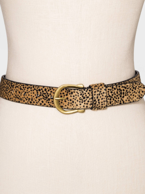 Women's Leopard Print Faux Hair Belt - Universal Thread™ Leopard