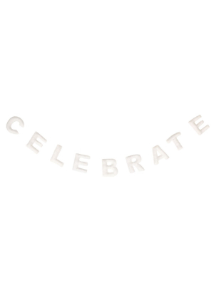 Celebrate Felt Garland - White