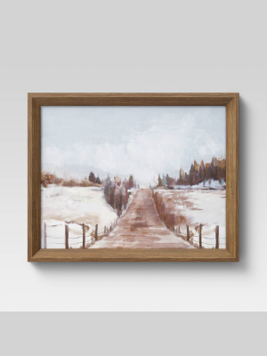 20" X 16" Winter Road Framed Wall Canvas - Threshold™