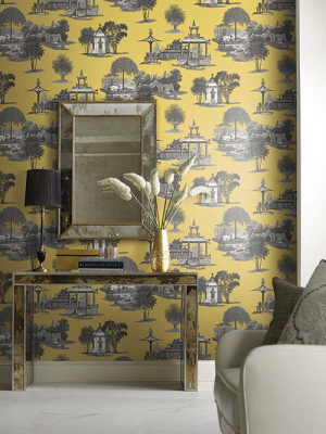 Mandarin Dream Wallpaper In Yellow By Ashford House For York Wallcoverings