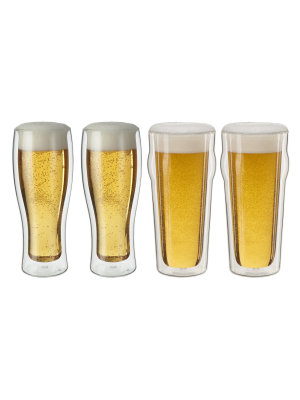 Zwilling Sorrento 4-pc Double-wall Pint & Pilsner Glass Set