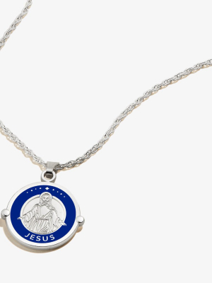 Jesus Embossed Charm Necklace