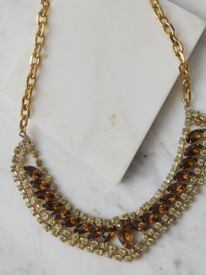 Ingrid Vintage Two Tone Rhinestone Necklace