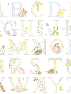 Alphabet Wallpaper In Pastel From The Day Dreamers Collection By Seabrook Wallcoverings