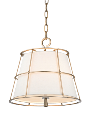 Hudson Valley Lighting Savona 2-bulb Pendant - Aged Brass & Cream