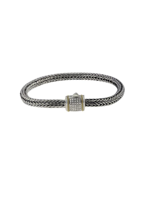 Effy 925 Sterling Silver And 18k Yellow Gold Diamond Bracelet, 0.14 Tcw