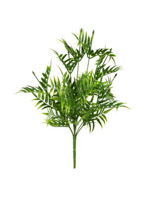 Vickerman 19" Artificial Green Bamboo Leaf Bush.